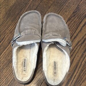 Birkenstock women Tan Suede Slippers